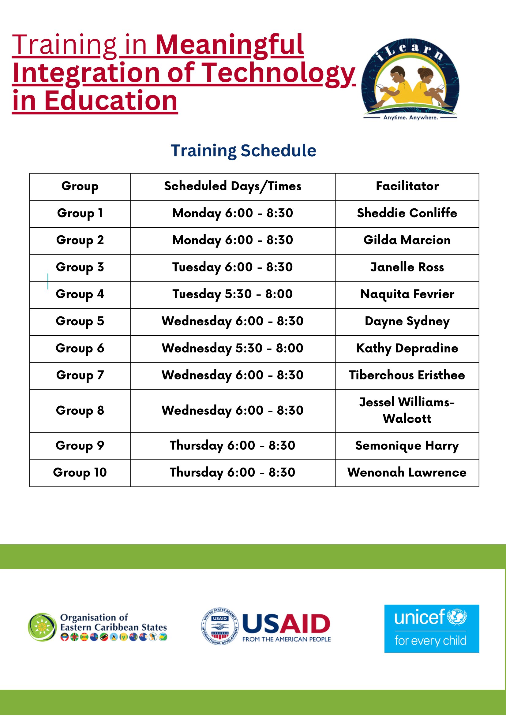 Reminder of DECI iLearn Meaningful Integration of Technology in Education 1 2