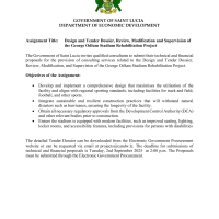 Government of Saint Lucia - Design and Tender Dossier, Review, Modifcation and Supervision of the George Odulum Stadium Rehabilitation Project