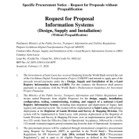 Government of Saint Lucia: Caribbean Digital Transformation Project(CARDTP) - Design, Supply and Installation of the e-Land Registry Information System (e-LRIS)
