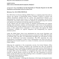 Government of Saint Lucia: OECS Data for Decision Making Project - Consultancy for the Preparation of Thematic Reports for the 2022 Population and Housing Census for Saint Lucia