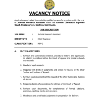 Eastern Caribbean Supreme Court - Judicial Research Assistant