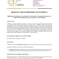 CARPHA - Consultancy for the Design of an Information Technology Framework for a Regional Public Health Emergency Operations Center (PHEOC)